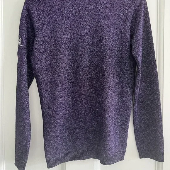 Bella Freud purple Fairytale of New York ladies sparkly jumper size S - Picture 2 of 5